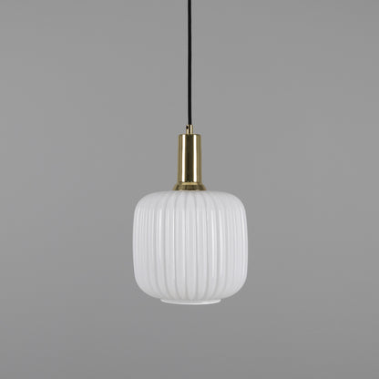 Pendentif Nahla en verre cannelé et laiton