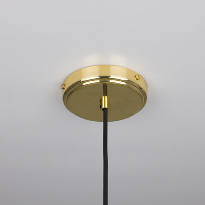 Pendentif Nehir en verre cannelé et laiton