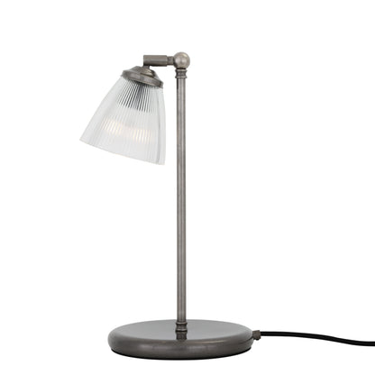 Lampe de table industrielle Gadar en verre holophane