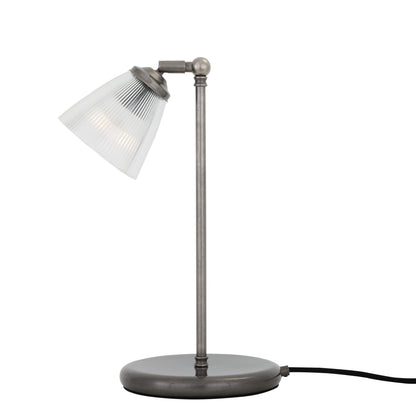 Lampe de table industrielle Gadar en verre holophane