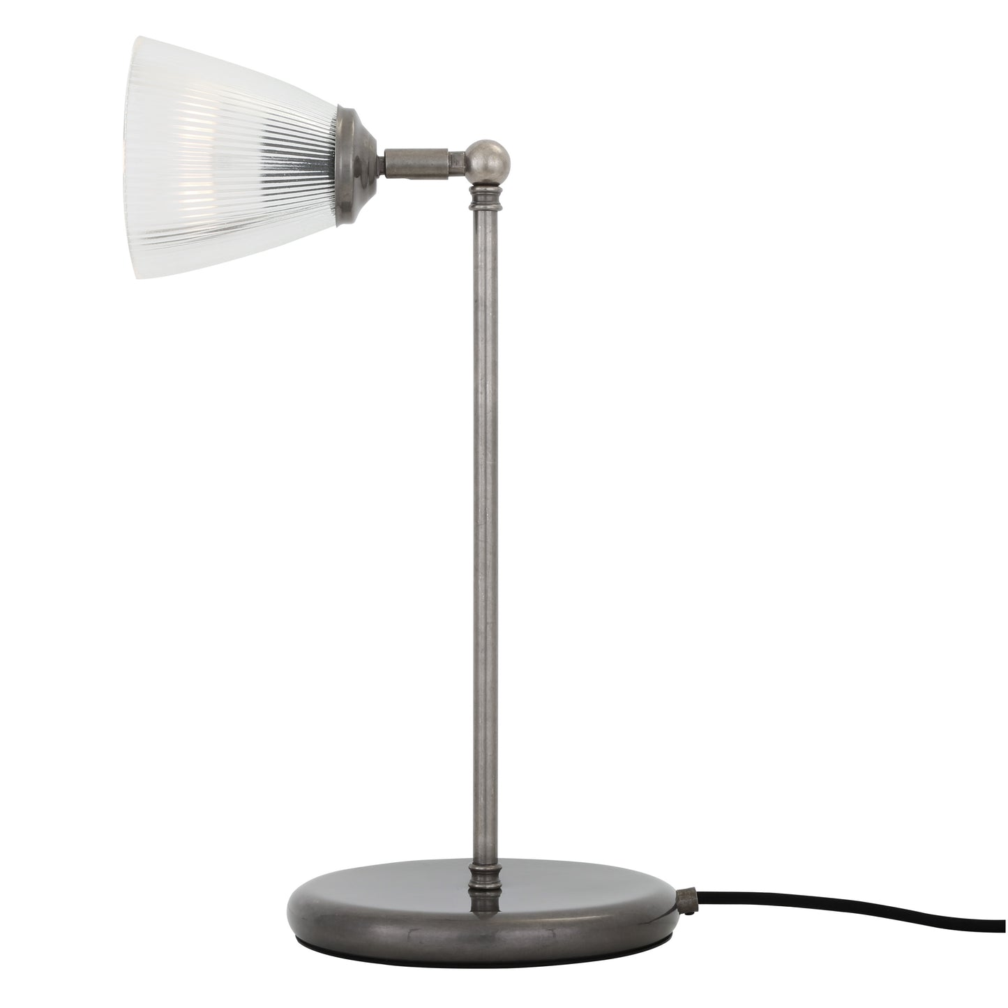 Lampe de table industrielle Gadar en verre holophane