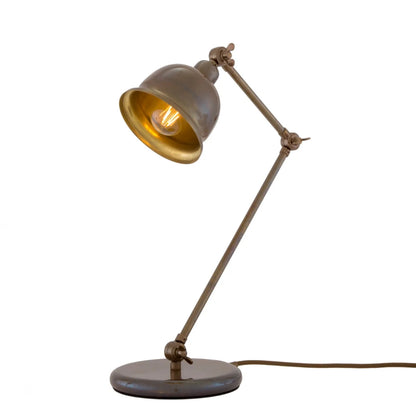 Lampe de table Dale Vintage avec abat-jour en laiton et cloche