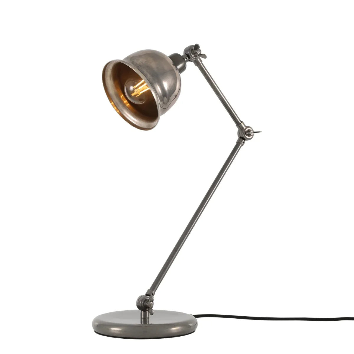 Lampe de table Dale Vintage avec abat-jour en laiton et cloche