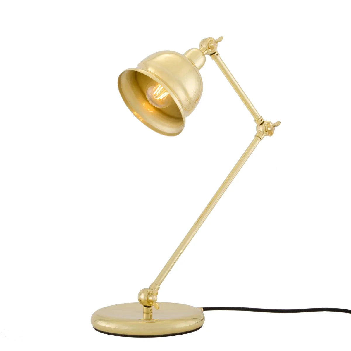 Lampe de table Dale Vintage avec abat-jour en laiton et cloche