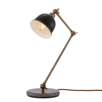 Lampe de table Nico Vintage en laiton avec abat-jour coloré
