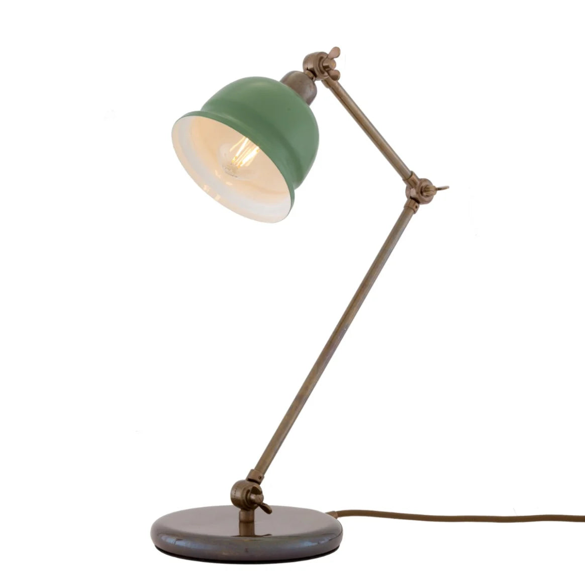 Lampe de table Nico Vintage en laiton avec abat-jour coloré
