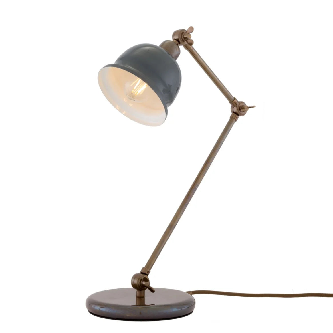 Lampe de table Nico Vintage en laiton avec abat-jour coloré