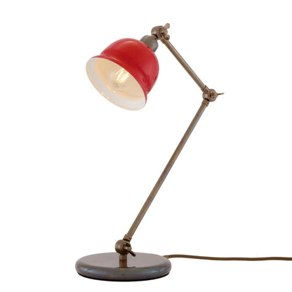 Lampe de table Nico Vintage en laiton avec abat-jour coloré