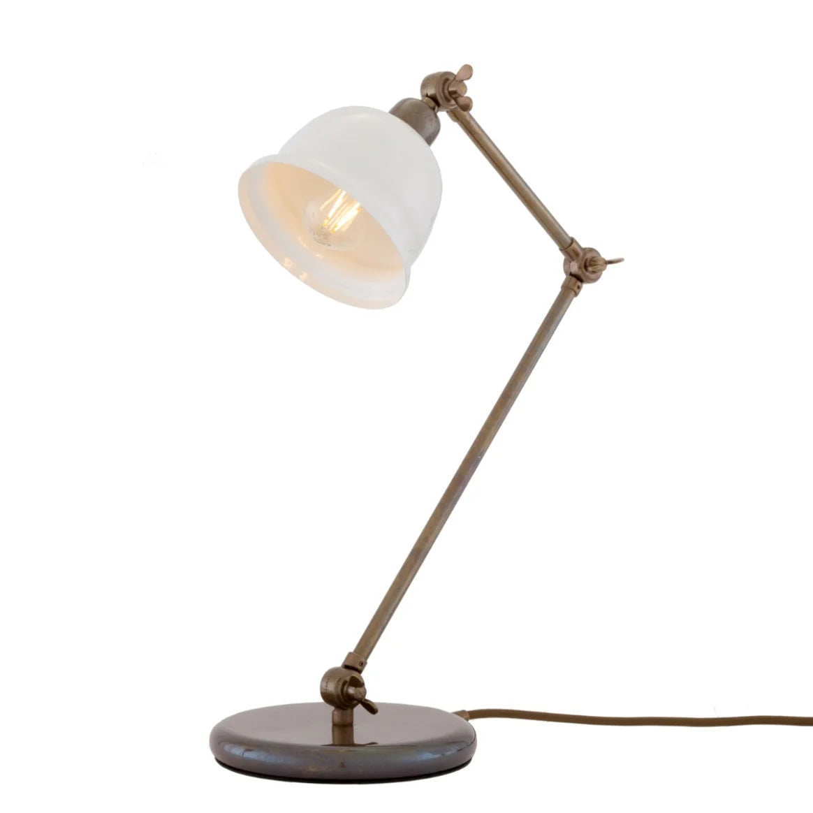 Lampe de table Nico Vintage en laiton avec abat-jour coloré