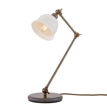 Lampe de table Nico Vintage en laiton avec abat-jour coloré