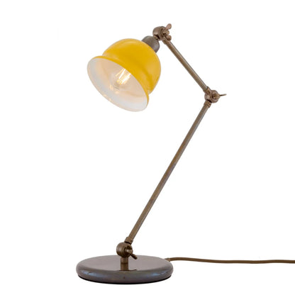 Lampe de table Nico Vintage en laiton avec abat-jour coloré