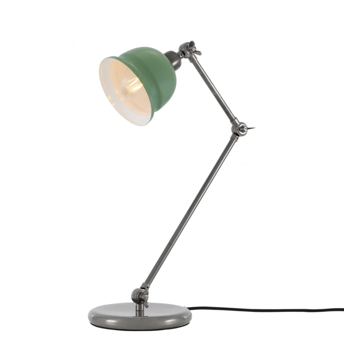 Lampe de table Nico Vintage en laiton avec abat-jour coloré