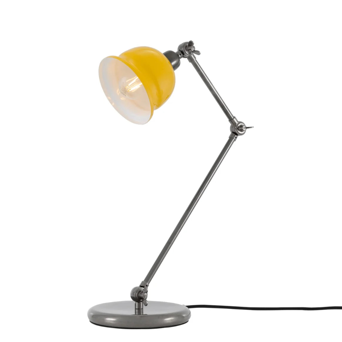 Lampe de table Nico Vintage en laiton avec abat-jour coloré