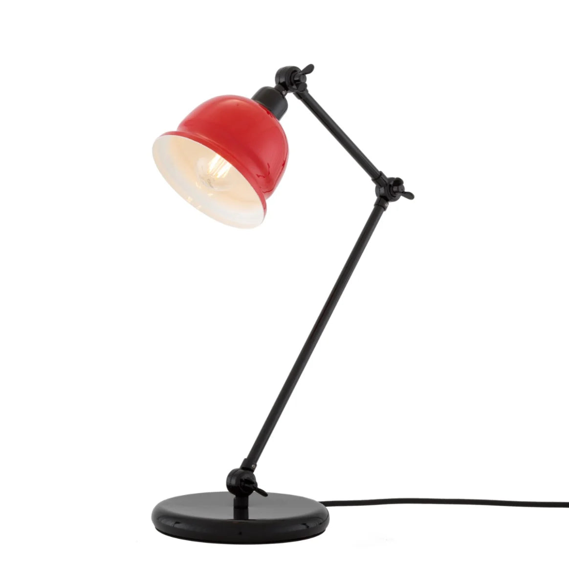 Lampe de table Nico Vintage en laiton avec abat-jour coloré