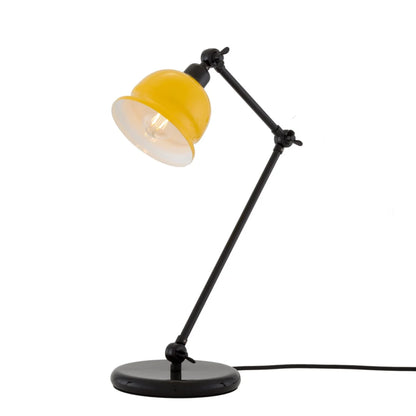 Lampe de table Nico Vintage en laiton avec abat-jour coloré