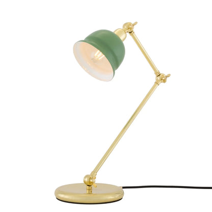 Lampe de table Nico Vintage en laiton avec abat-jour coloré