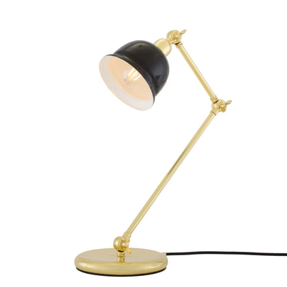 Lampe de table Nico Vintage en laiton avec abat-jour coloré