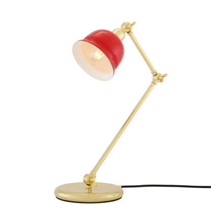 Lampe de table Nico Vintage en laiton avec abat-jour coloré