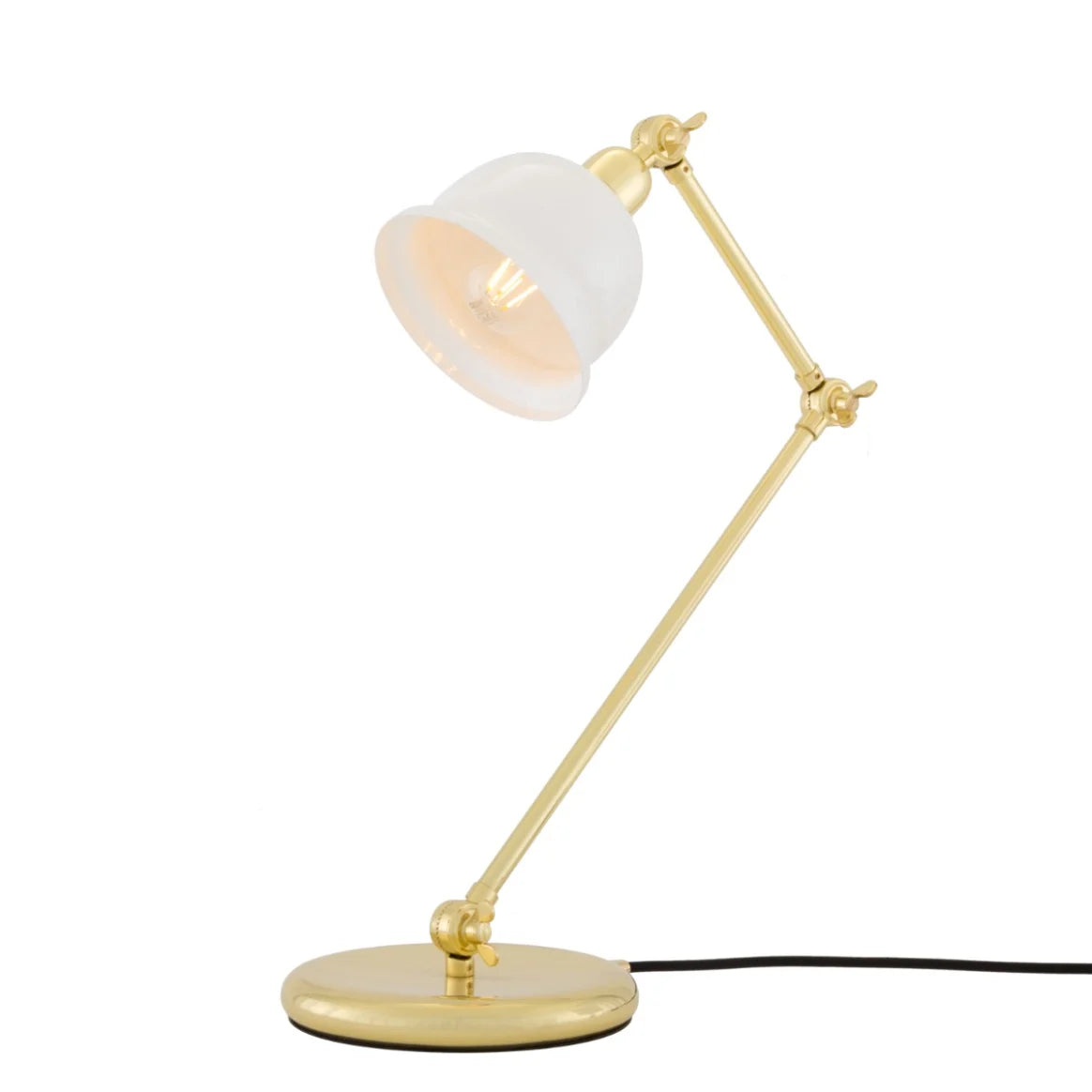 Lampe de table Nico Vintage en laiton avec abat-jour coloré