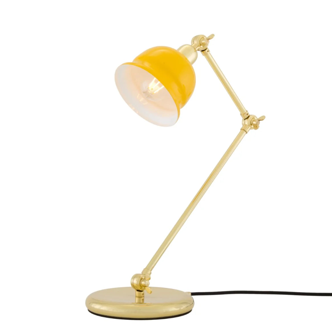 Lampe de table Nico Vintage en laiton avec abat-jour coloré