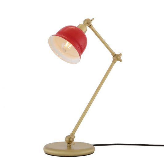 Nico Vintage Brass Table Lamp with Coloured Shade