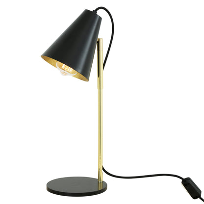 Lampe de table moderne Lusaka réglable avec abat-jour conique
