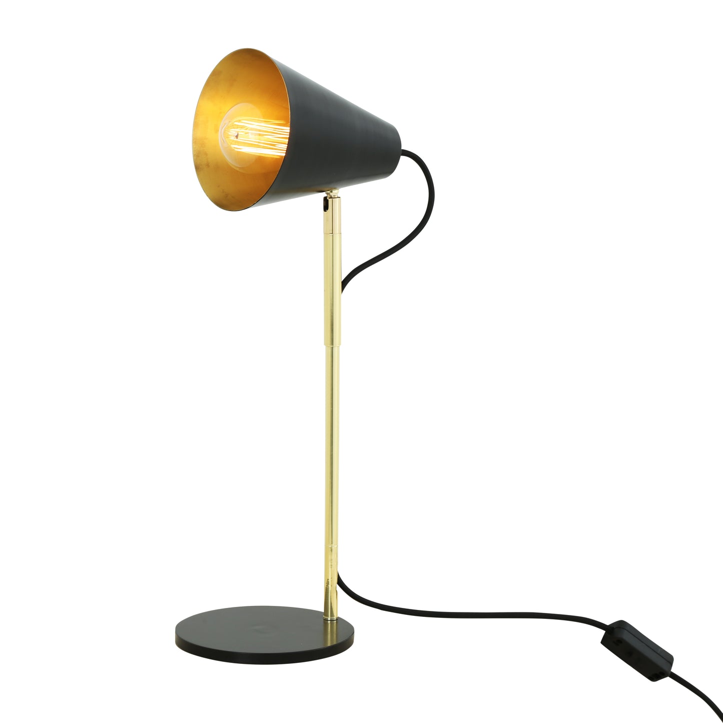 Lampe de table moderne Lusaka réglable avec abat-jour conique