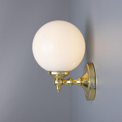 Cloghan Traditional Brass and Glass Globe Wall Light