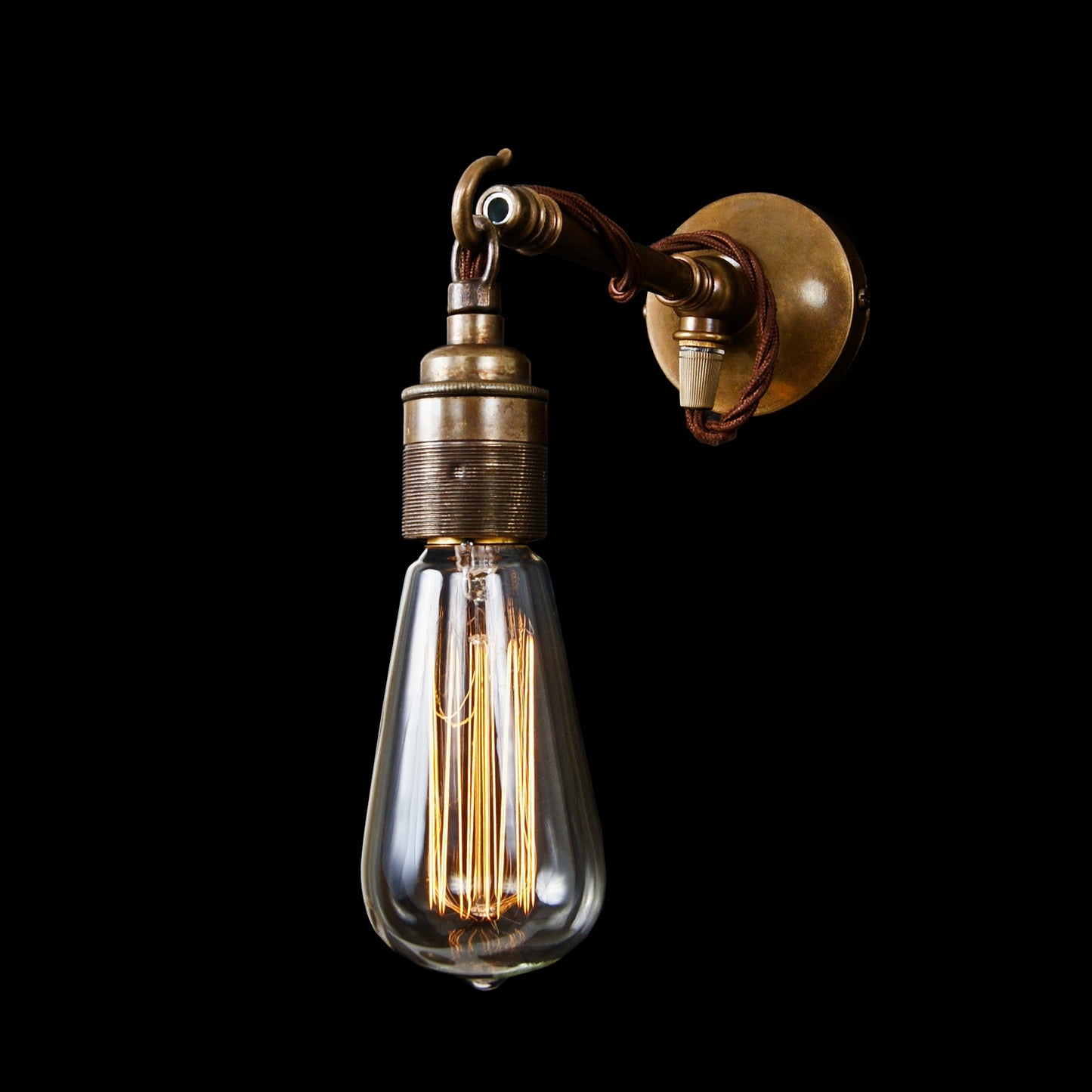 Rehau Industrial Bare Bulb Wall Light on Hook