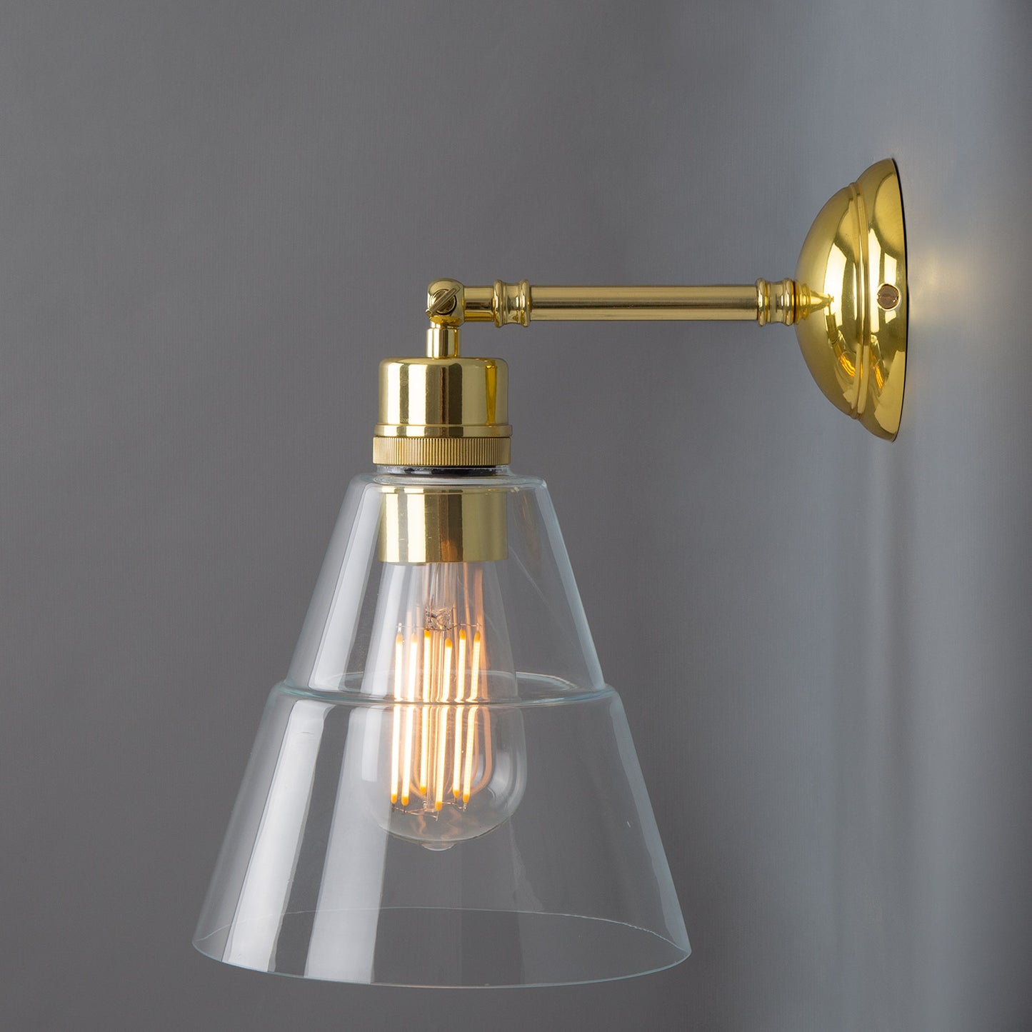 Straff Vintage Clear Glass Cone Wall Light
