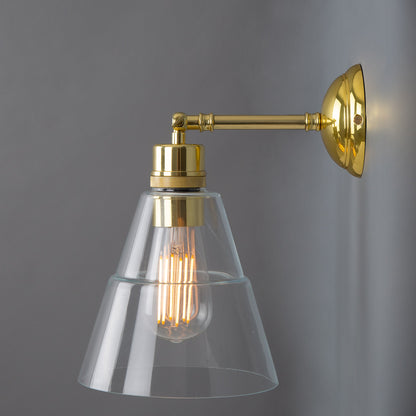 Straff Vintage Clear Glass Cone Wall Light