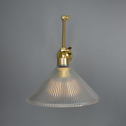 Rebell Adjustable Arm Wall Light with Prismatic Glass Shade