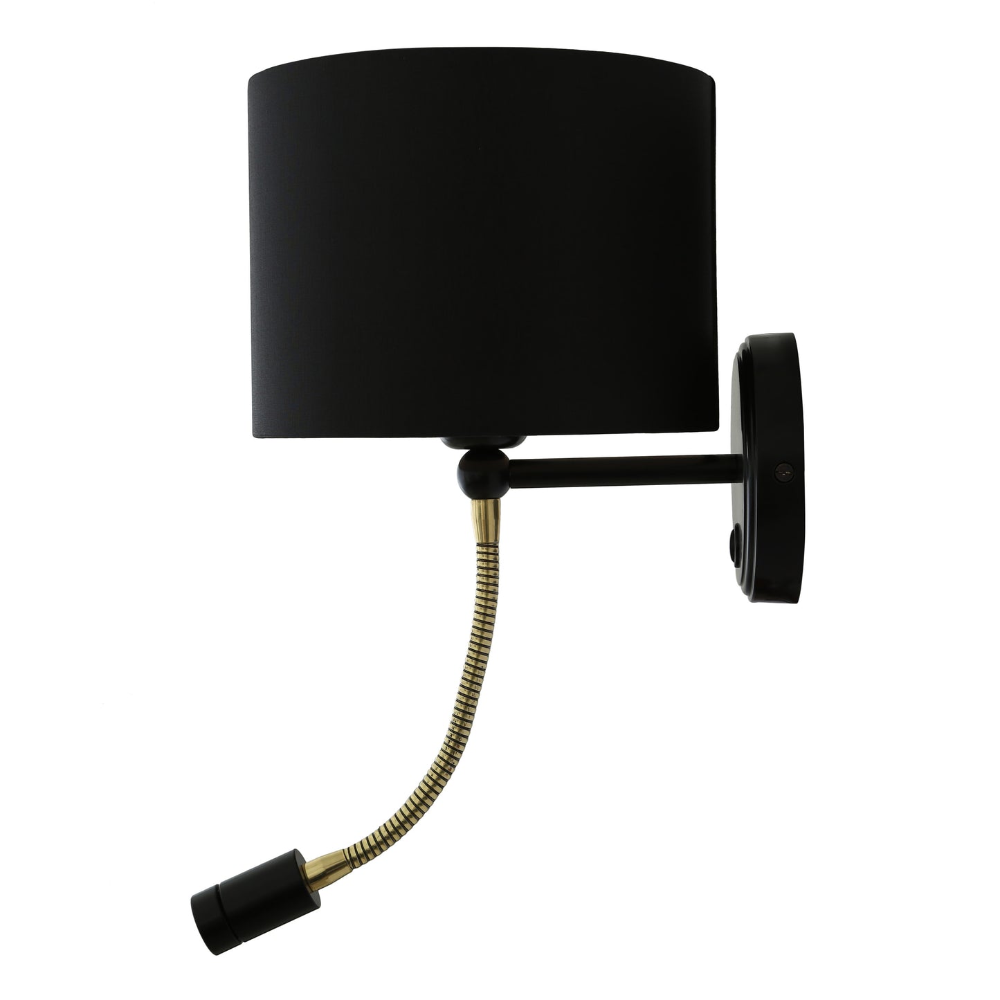 Applique murale Longford en laiton avec bras flexible et projecteur de lecture