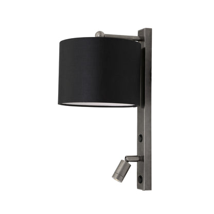 Applique murale Khumo avec abat-jour en tissu et lampe de lecture réglable