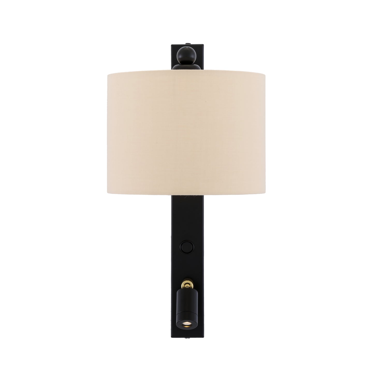 Applique murale Khumo avec abat-jour en tissu et lampe de lecture réglable