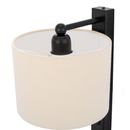 Applique murale Khumo avec abat-jour en tissu et lampe de lecture réglable