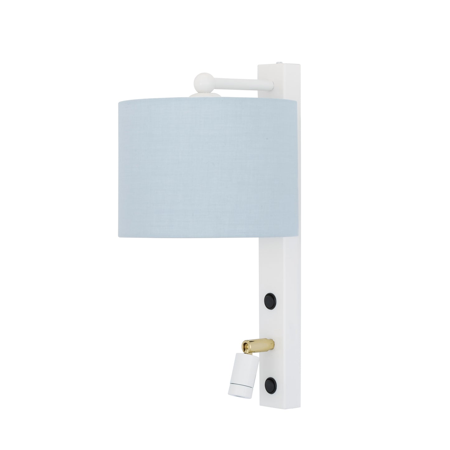 Applique murale Khumo avec abat-jour en tissu et lampe de lecture réglable