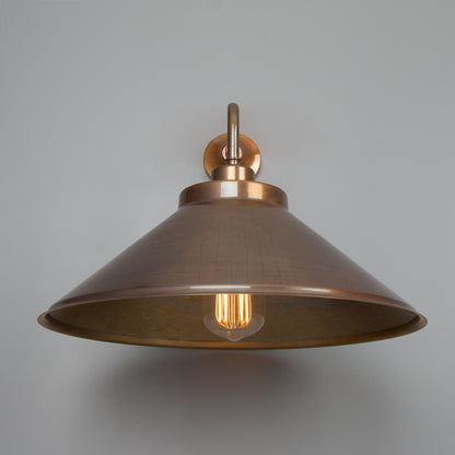 Rio Vintage Wall Light with Brass Cone Shade