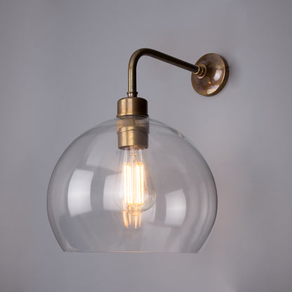Applique murale globe en verre transparent Eden