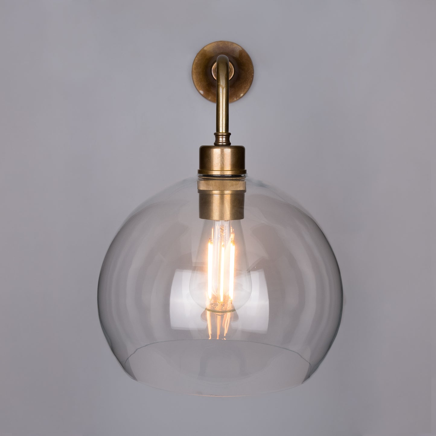 Applique murale globe en verre transparent Eden