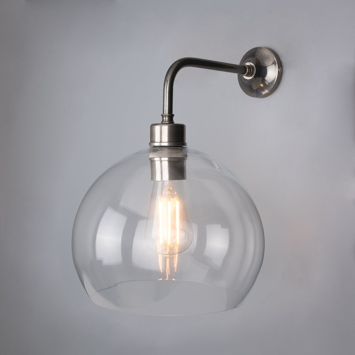 Applique murale globe en verre transparent Eden