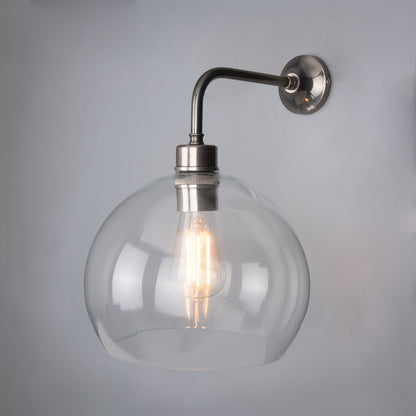 Applique murale globe en verre transparent Eden