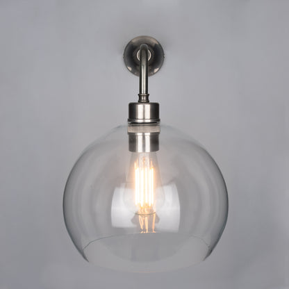 Applique murale globe en verre transparent Eden