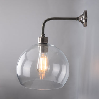 Applique murale globe en verre transparent Eden