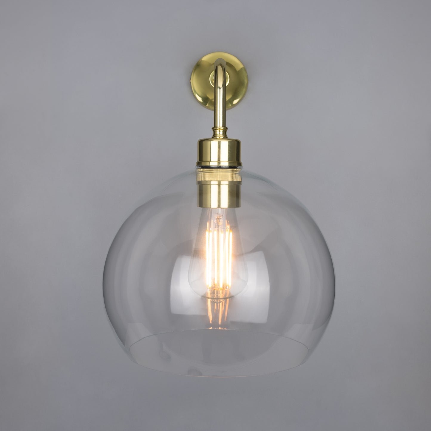 Applique murale globe en verre transparent Eden