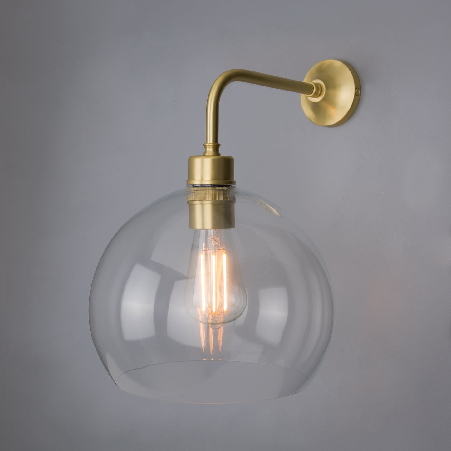 Applique murale globe en verre transparent Eden
