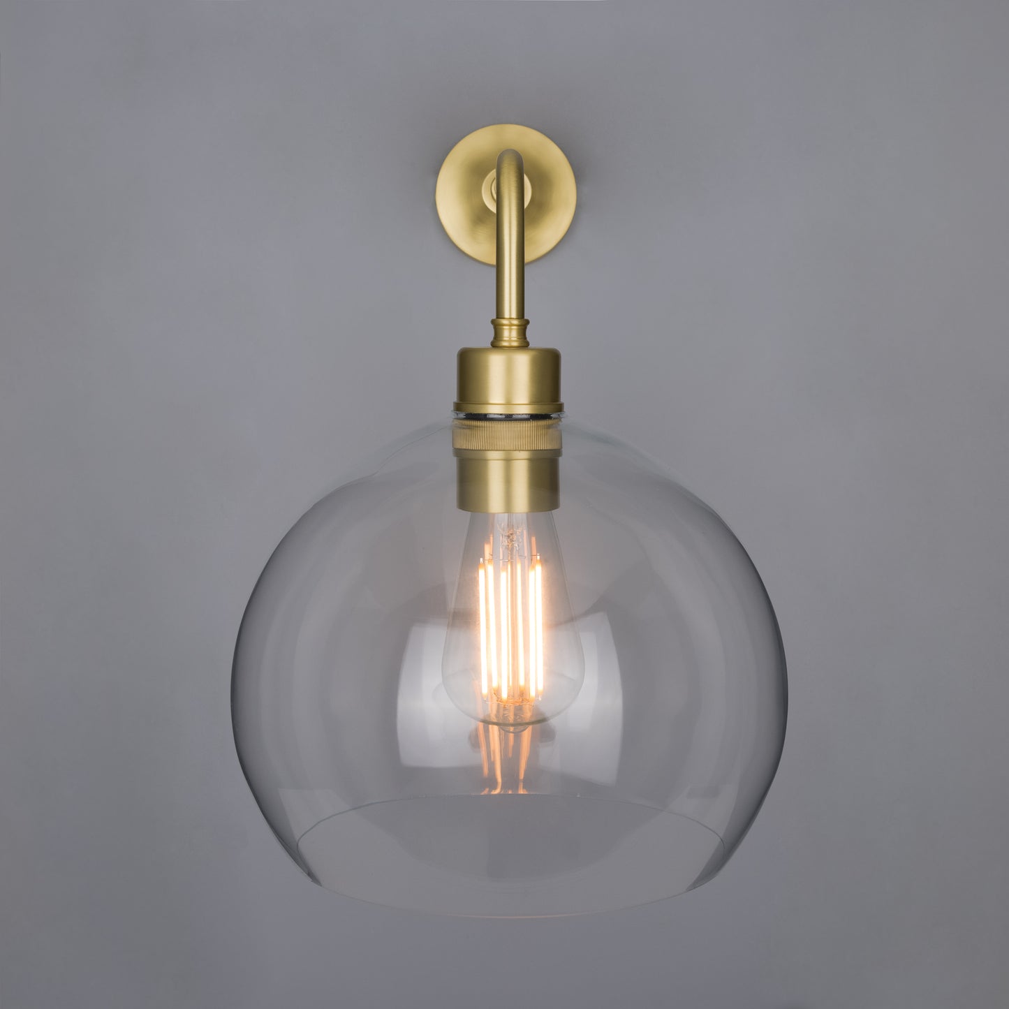 Applique murale globe en verre transparent Eden