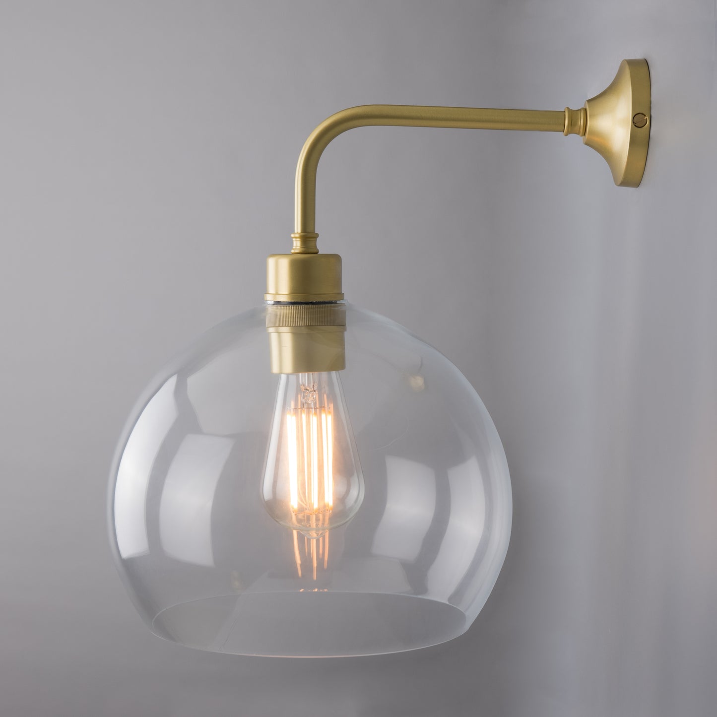 Applique murale globe en verre transparent Eden