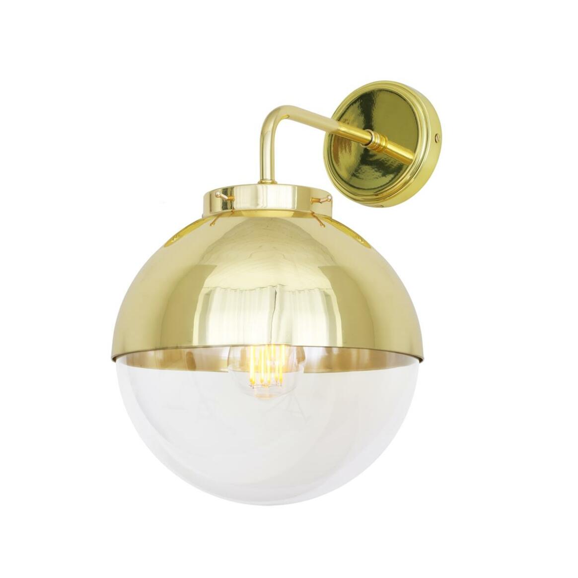 Applique murale globe en laiton et verre Florence