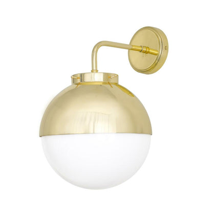 Applique murale globe en laiton et verre Florence